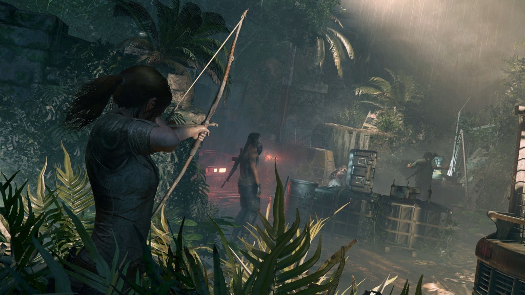 Shadow of the Tomb Raider; Wallpaper: střelba, luk, nepřítel
